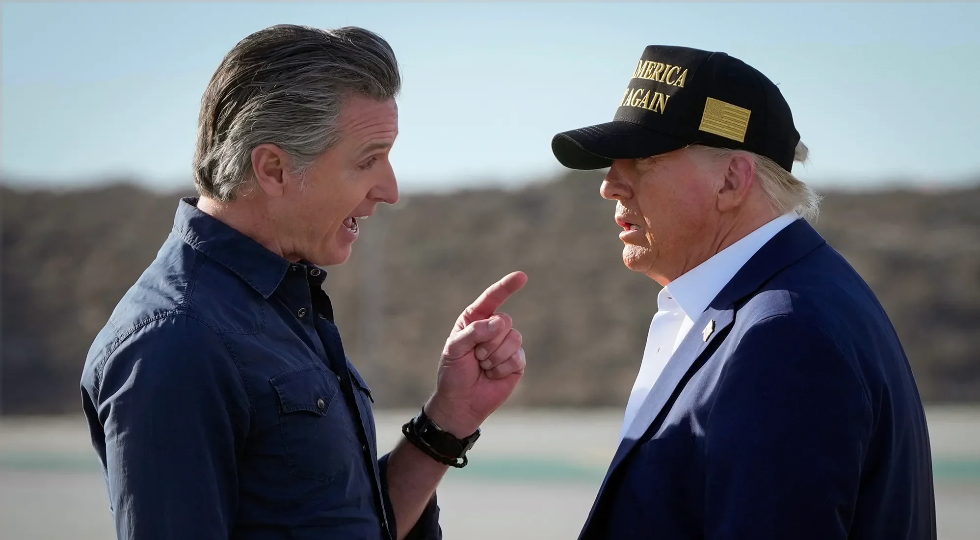 Gavin Newsom and Donald Trump