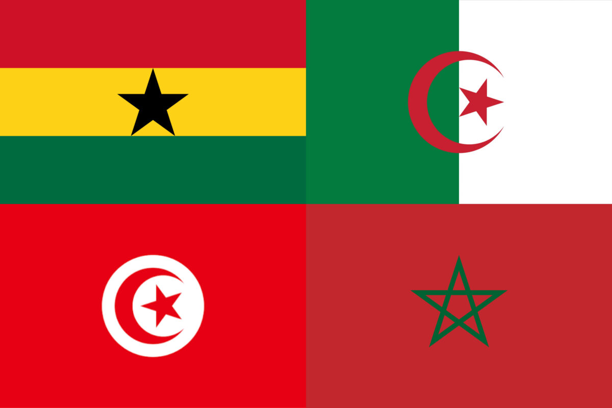 Ghana, Algeria, Tunisia and Morocco
