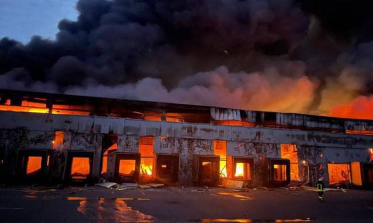 Bombed Russian warehouses