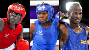 Ugandan boxers at Glasgow