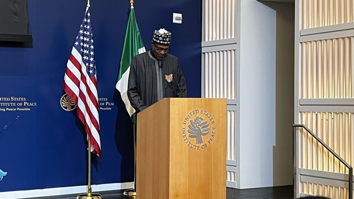 Buhari speaking in U.S.