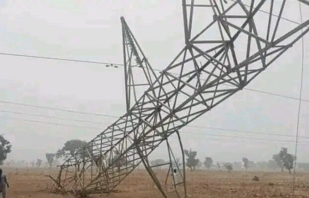 Vandalised power tower