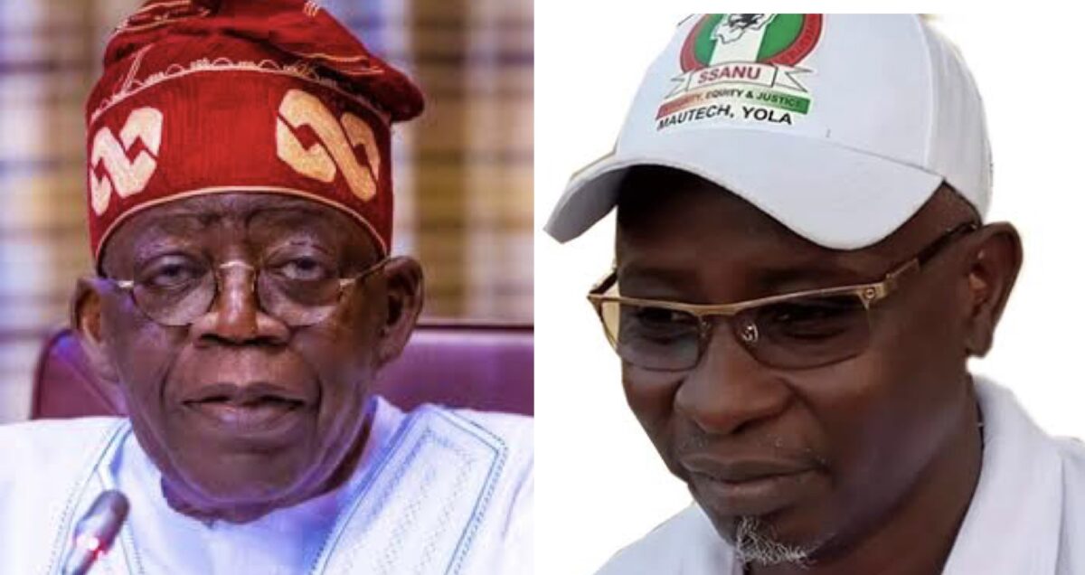 President Bola Tinubu and SSANU president Mohammed Ibrahim