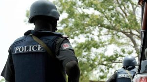 Nigerian police officers used to illustrate the story
