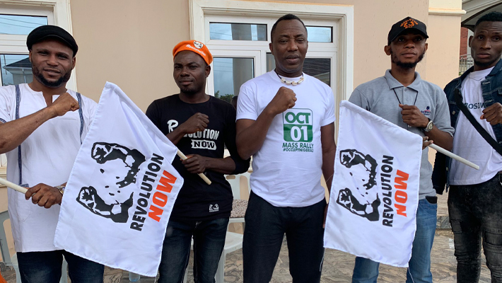 Omoyele Sowore and members of RevolutionNow group