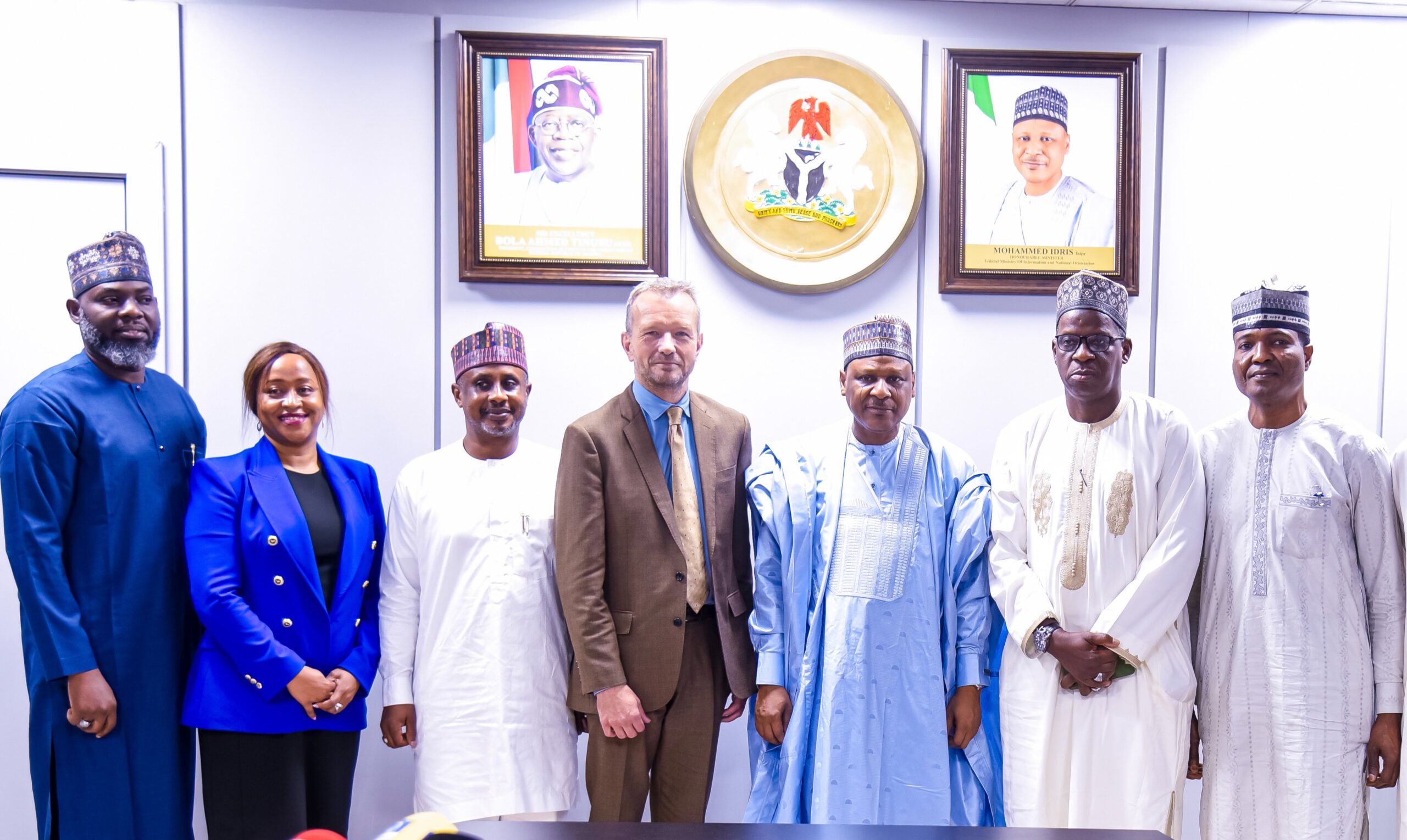 BBC officials and Minister of information Mohammed Idris (Credit: Minister of Information)