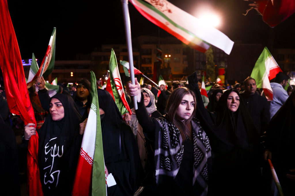 Iranians celebrating ceasefire in Tehran