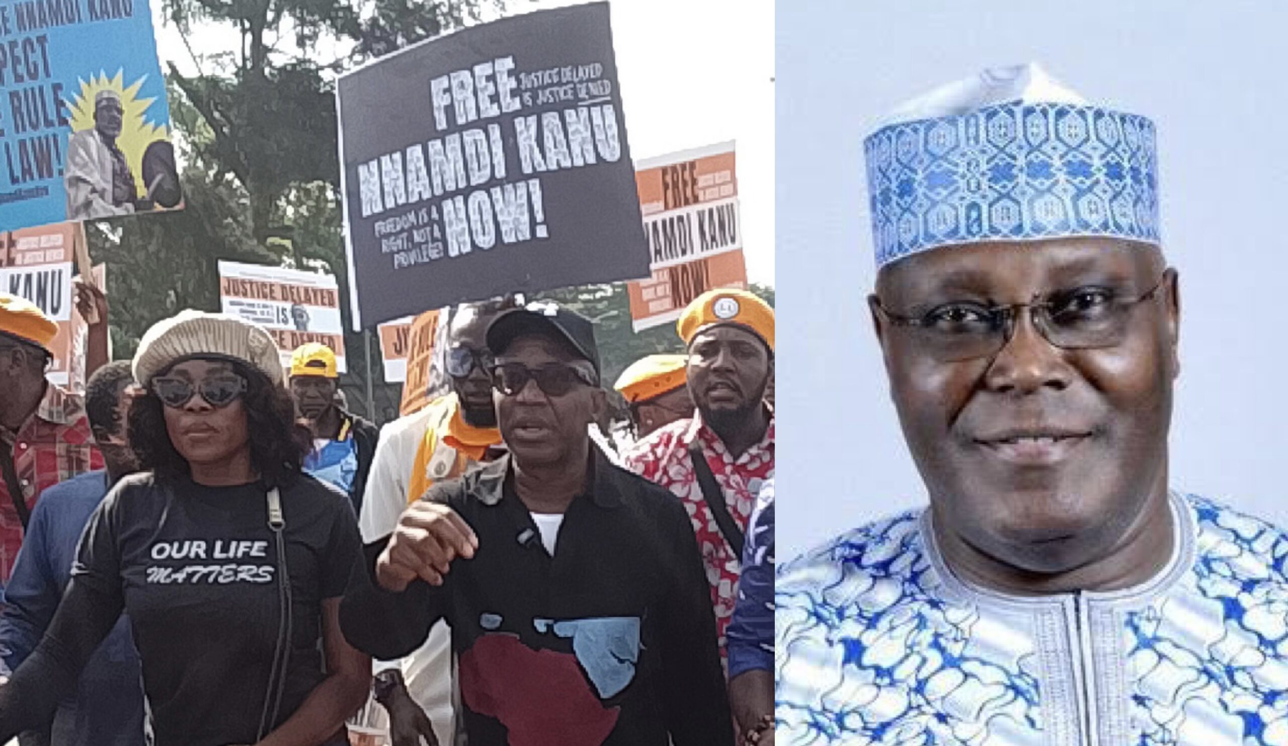 Atiku, Sowore protesting