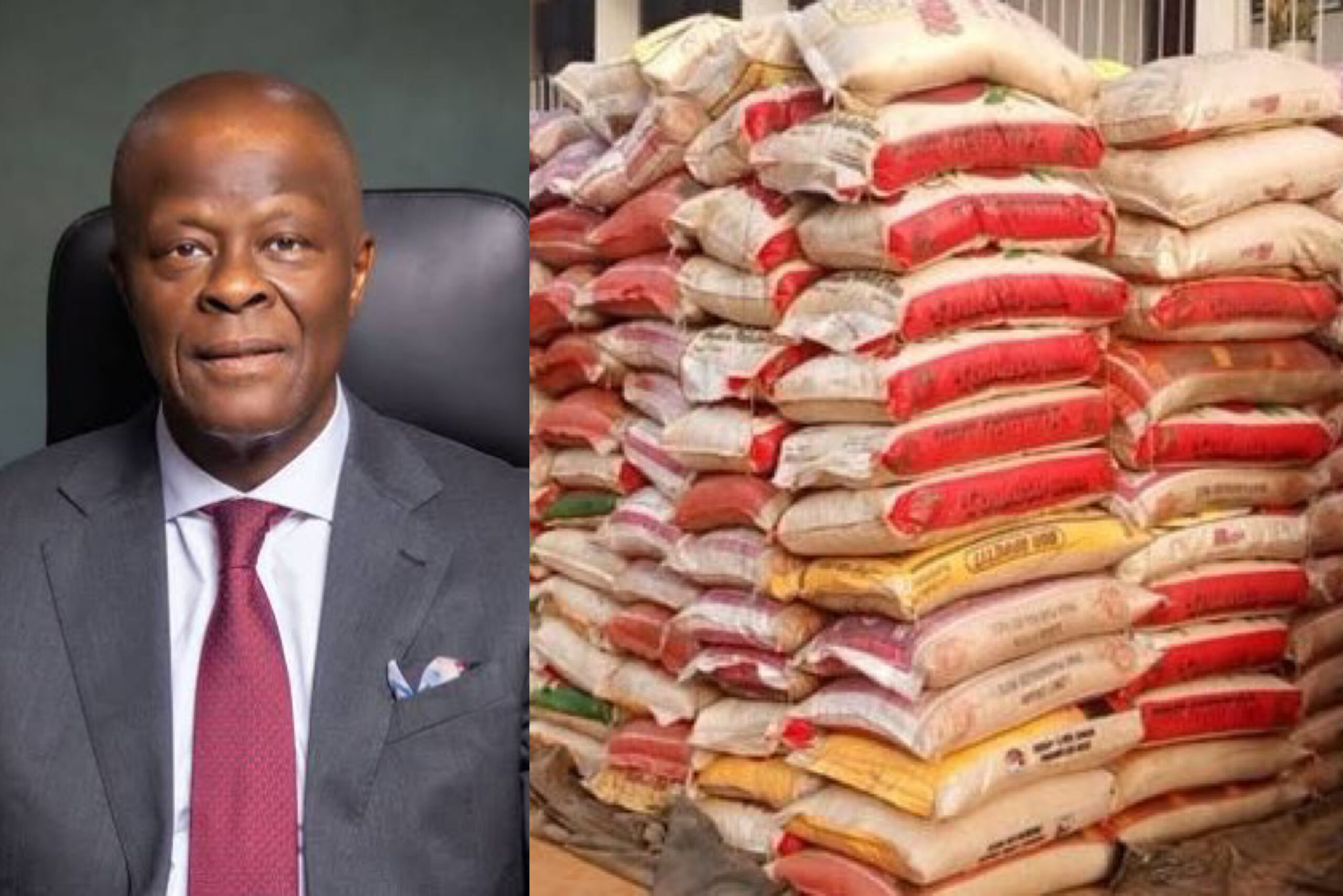Wale Edun and bags of rice