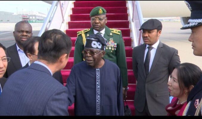 Tinubu arrives China on state visit