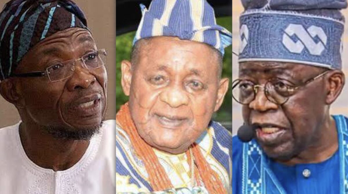 Rauf Aregbesola, Alaafin of Oyo, Lamidi Adeyemi III and Bola Tinubu