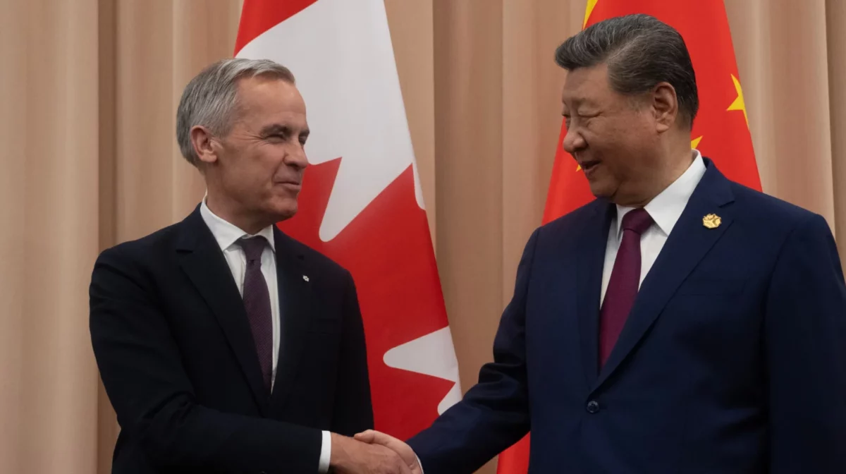 China's President, Ji Jinping and Canada's Mark Carney