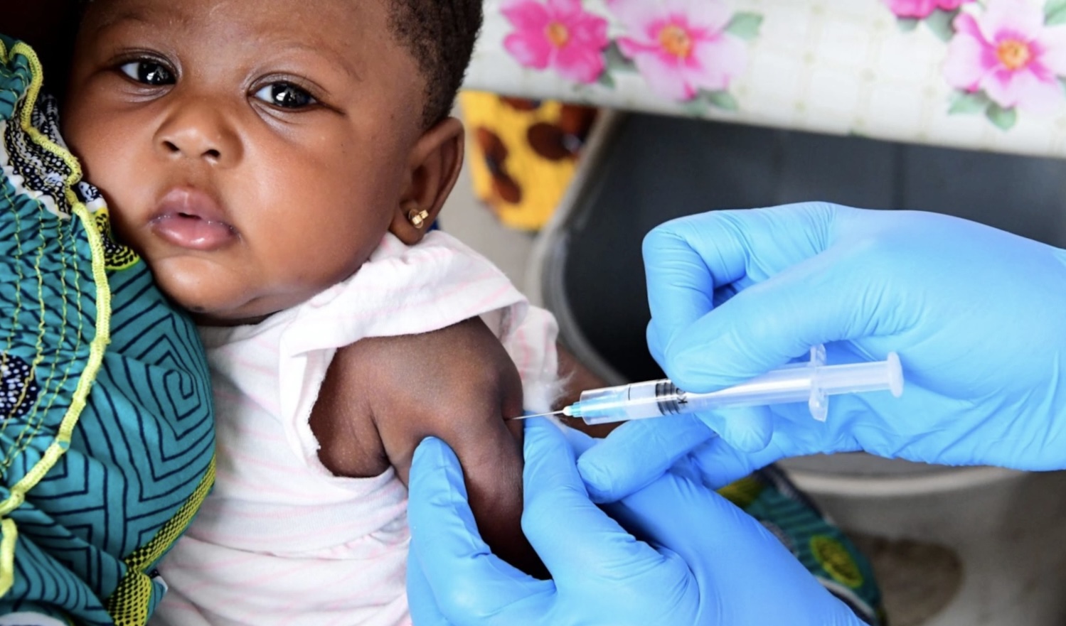 A baby being vaccinated