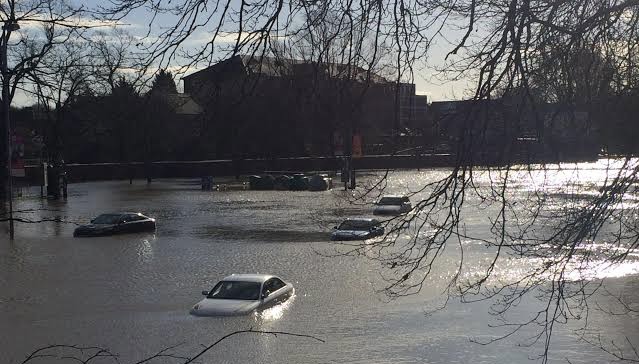 Vehicles in river