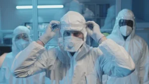 Doctors wearing hazmat