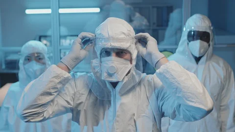 Doctors wearing hazmat