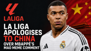 La Liga logo and Mbappe(AI generated image)