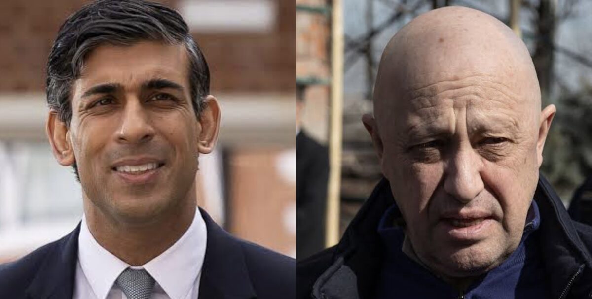 Rishi Sunak and Yevgeny Prigozhin