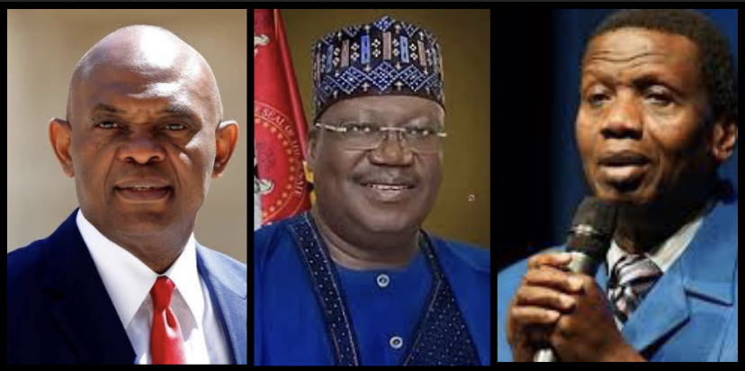 Tony Elumelu, Ahmad Lawan and Enoch Adeboye