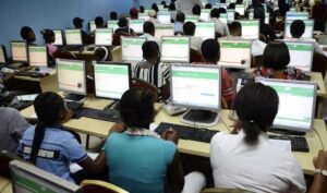 Students at CBT centre