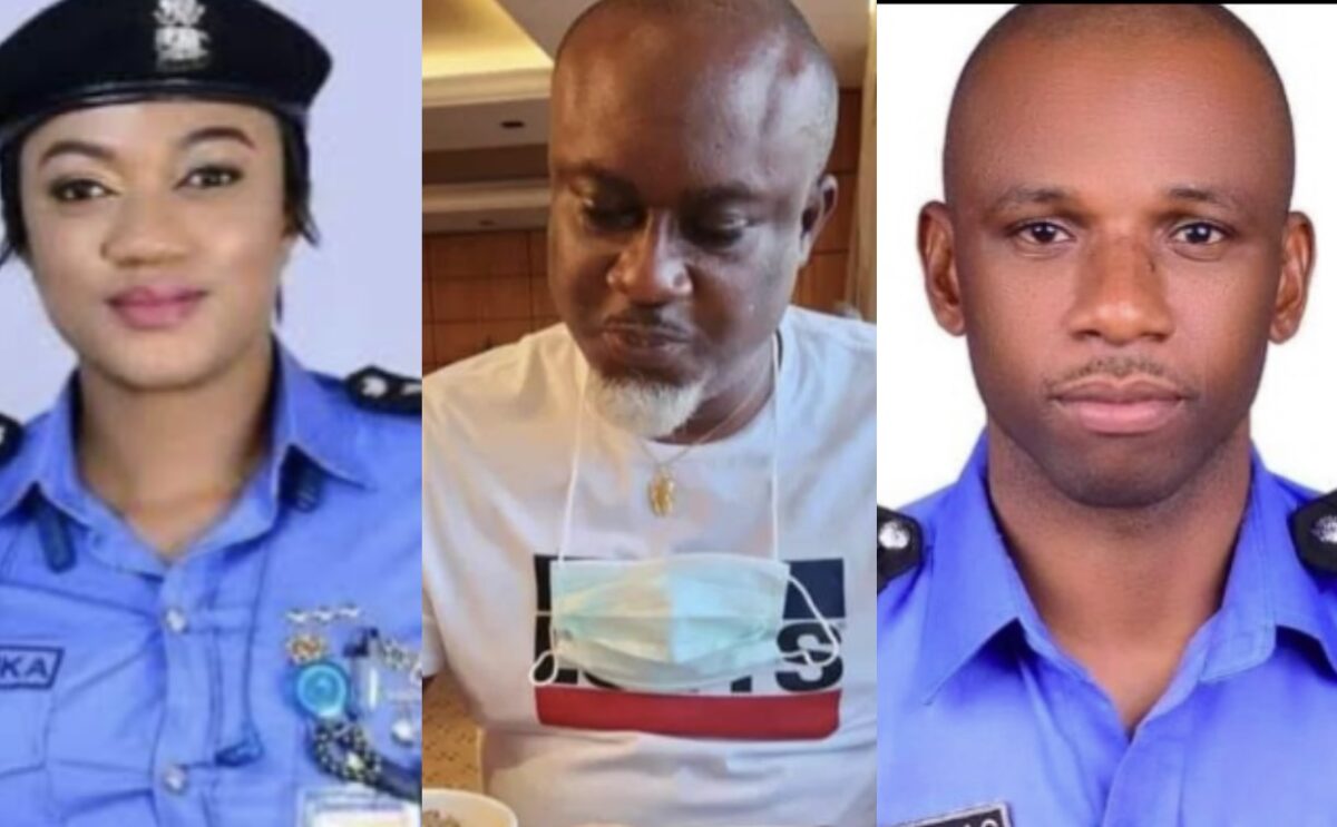 Police officers Patrick Agbazue, Nwode Nkeiruka, and Harrison Akama