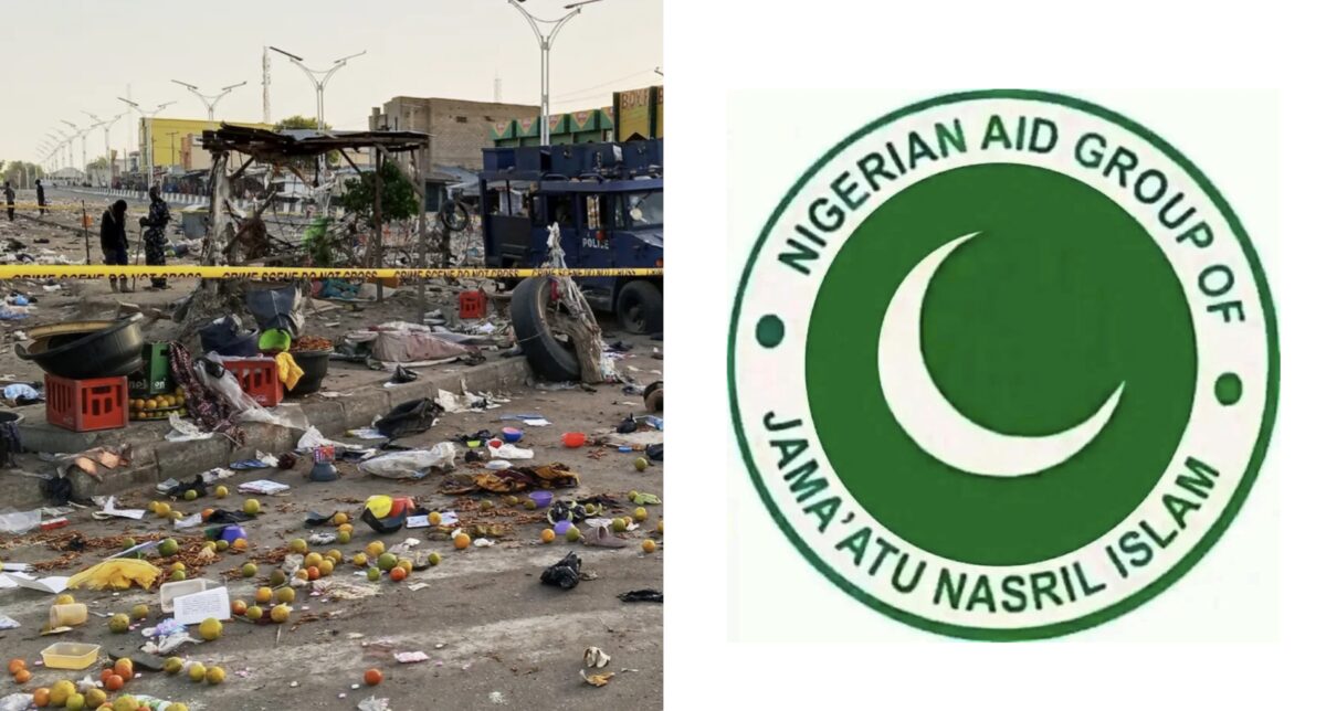 Scene of the blast and JNI logo
