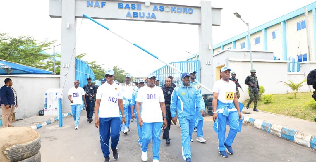 Air force personnel jogging