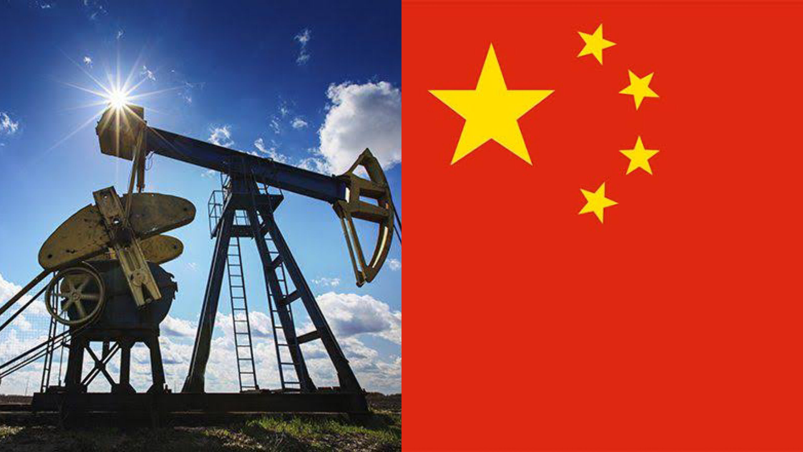 Russia's Oil and Chinese flag