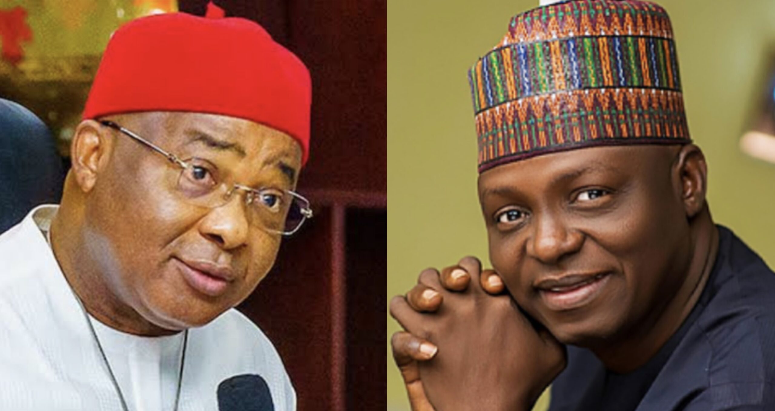 Governor Hope Uzodimma and national chairman of the All Progressives Congress, Nentawe Yilwatda