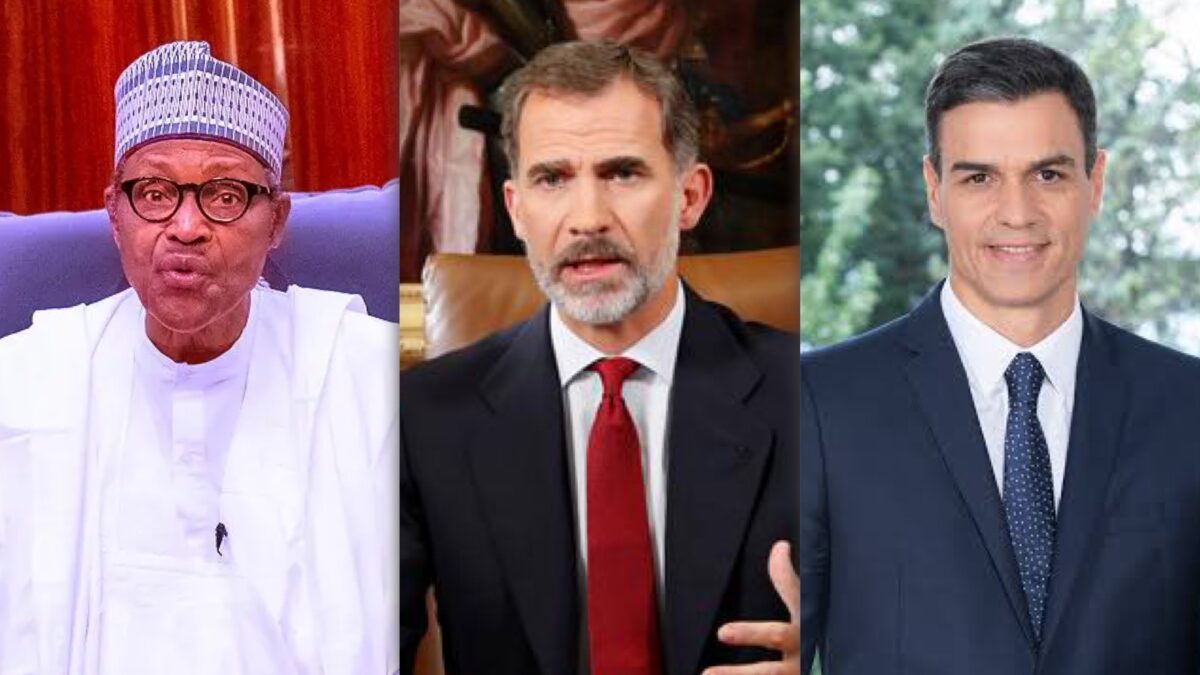 BUHARI, King Felipe VI of Spain, President Pedro Sanchez