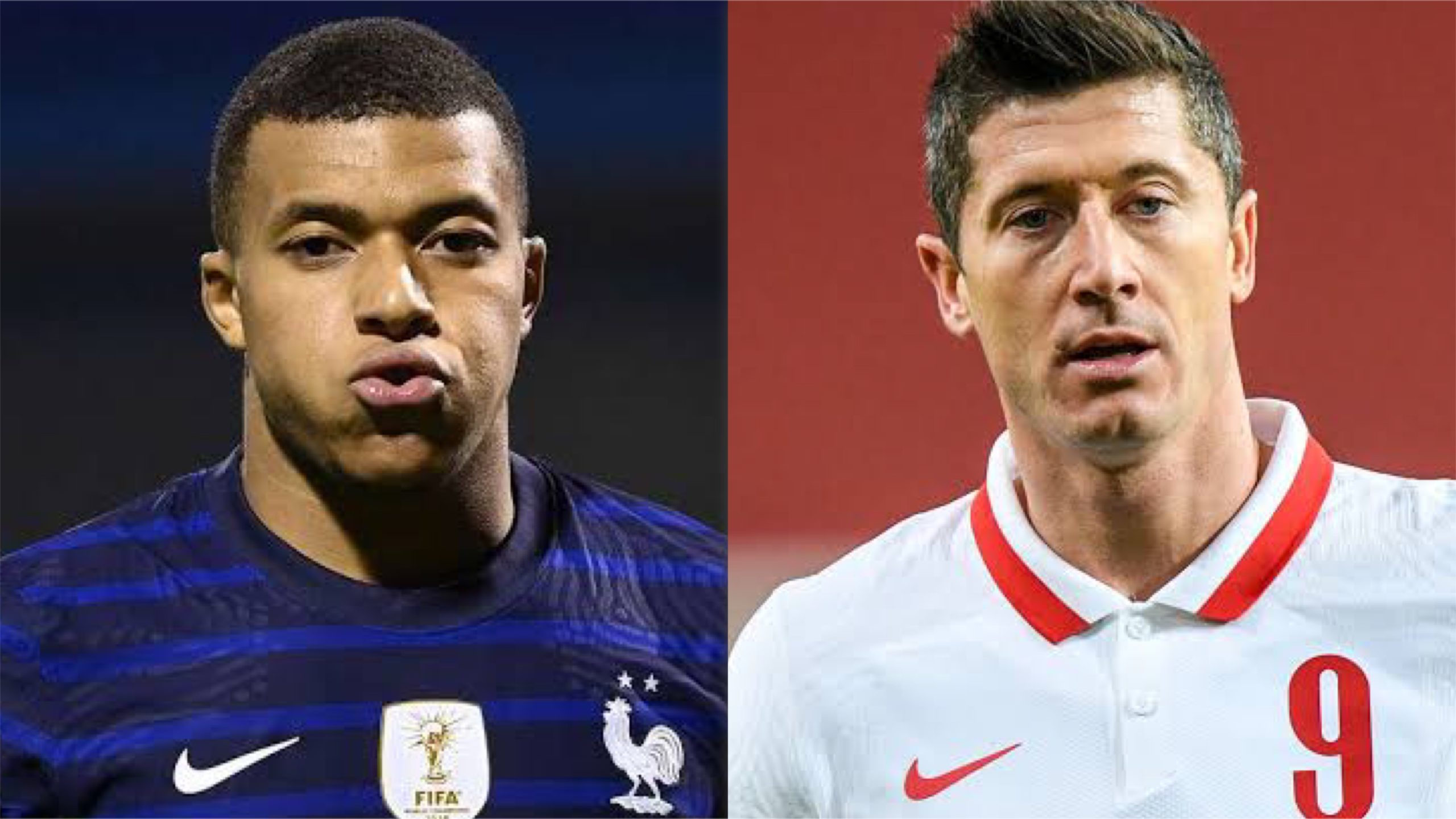 Kylian Mbappe and Robert Lewandowski