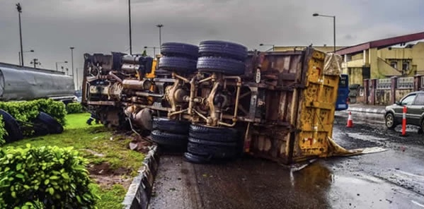 Fallen truck