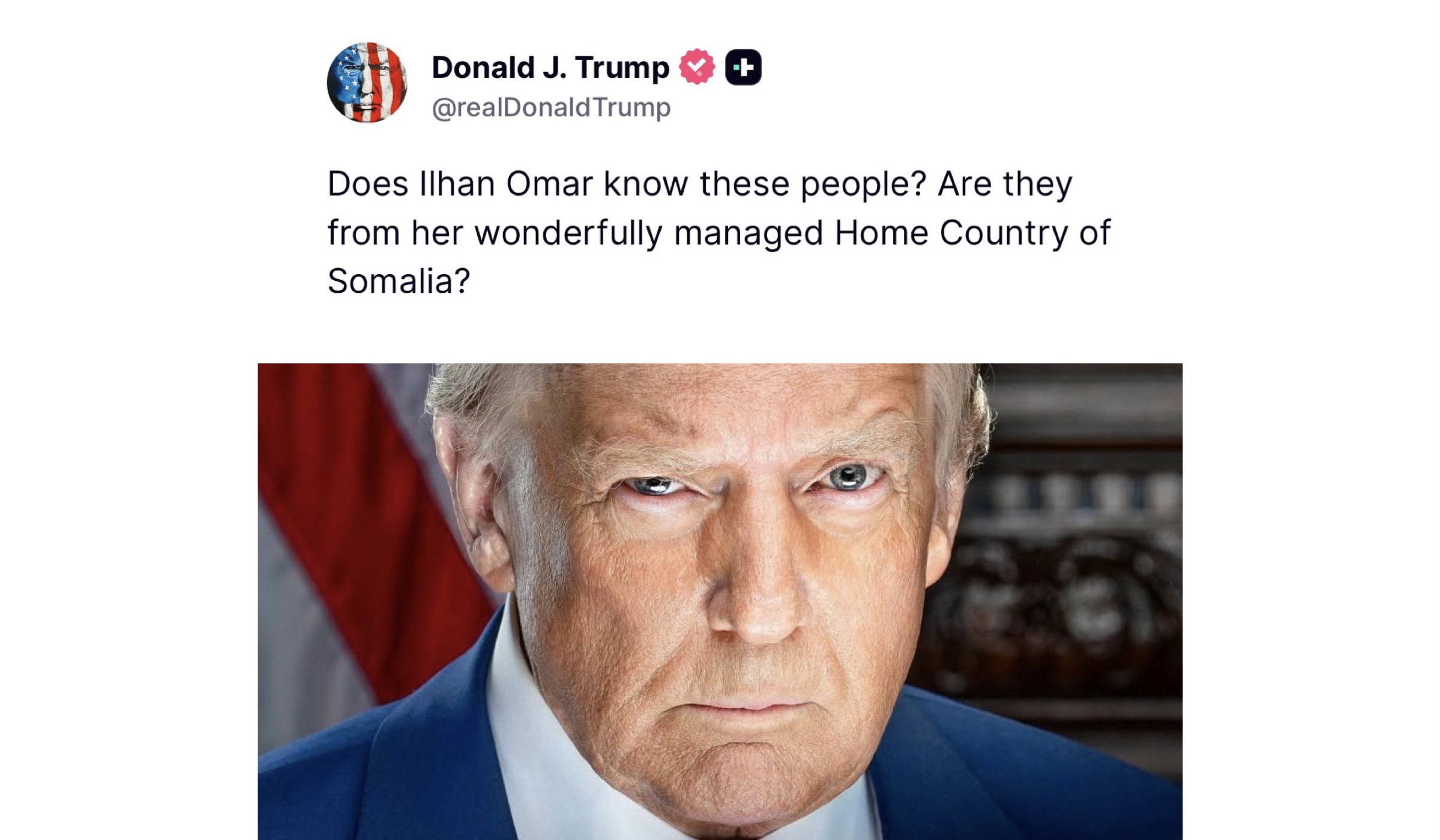 Trump’s X post and Trump's official portrait