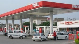 A filling station dispensing fuel