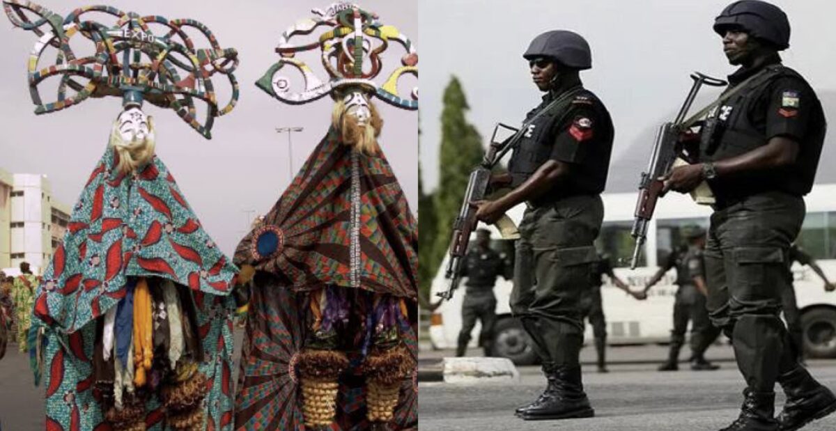 BENUE MASQUERADERS; ARMED OFFICERS