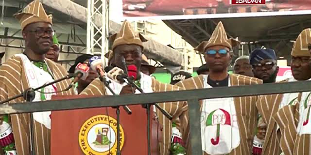 Governor Seyi Makinde of Oyo State at Ibadan rally