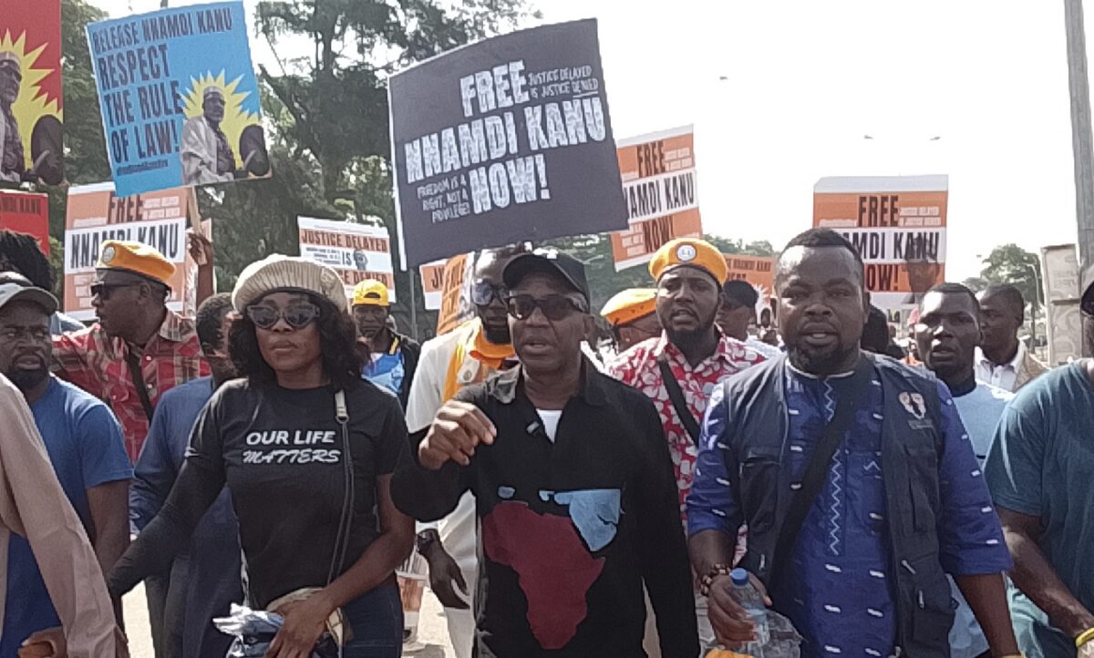 Sowore protesting in Abuja