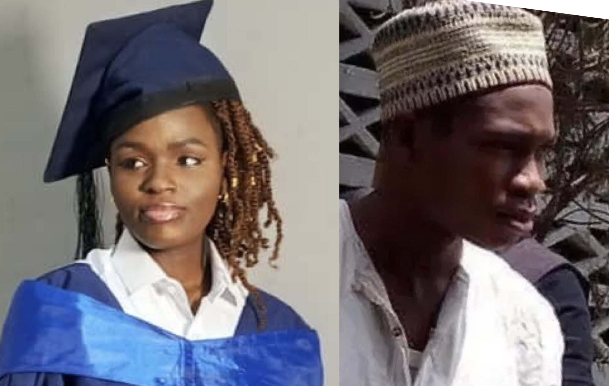 Ese Oruru in graduation gown; Yunusa Dahiru