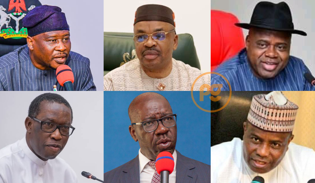 Adamawa governor Ahmadu Umaru Fintiri, Akwa Ibom State governor Udom Gabriel Emmanuel, Bayelsa State governor Douye Diri, Delta state governor Ifeanyi Okowa, Edo state governor Godwin Obaseki, and Sokoto state governor Aminu Waziri Tambuwal