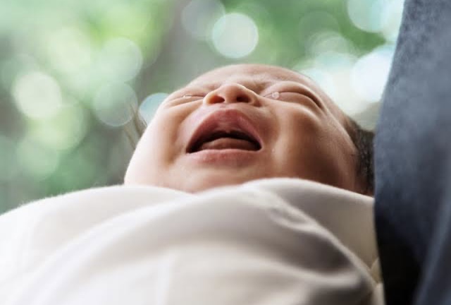 A baby crying used to illustate the story