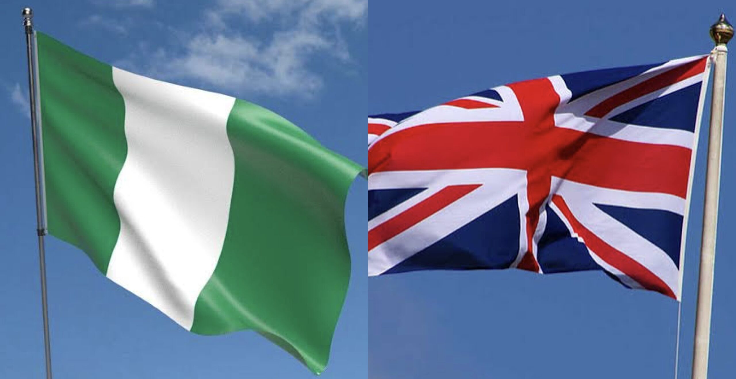 Nigeria and UK flags