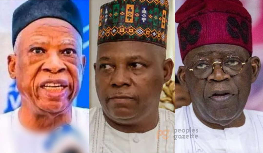 APC national chairman, Abdullahi Adamu, Kashim Shettima and Bola Tinubu