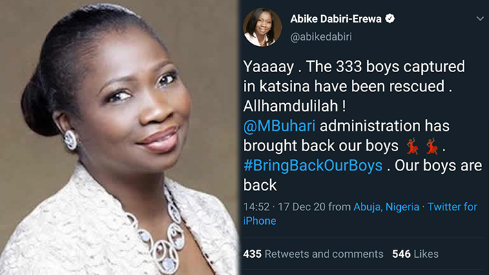 Abike Dabiri, a former aide of President Buhari and Chairman of Nigerians in Diaspora Commission.