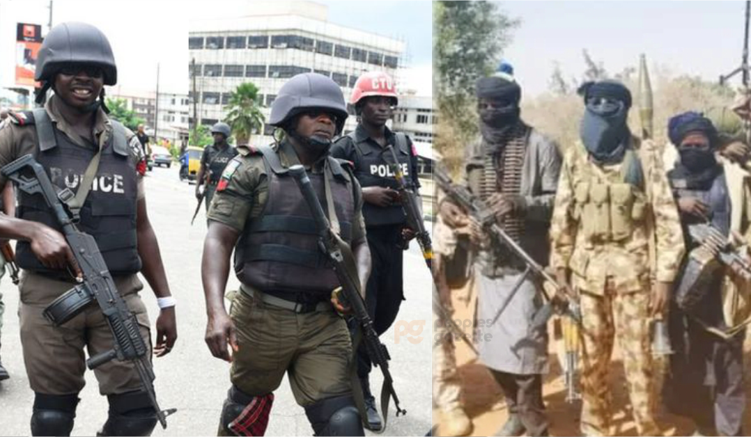 Armed police men and Bandits