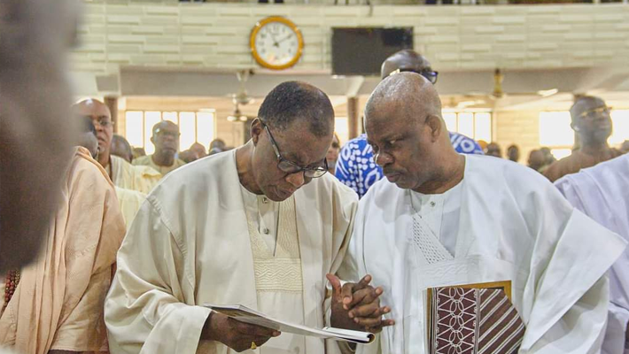 Ibikunle Amosun speaking with Gbenga Daniel