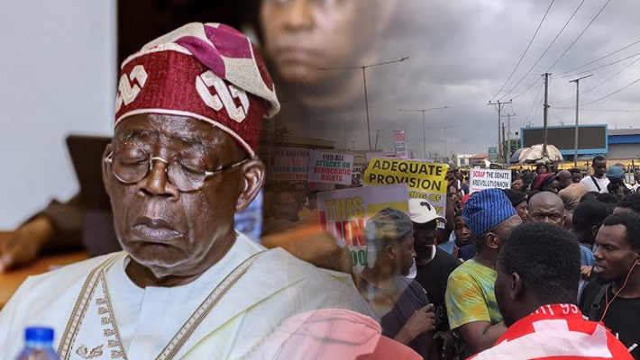 #EndHunger protesters and sleeping Tinubu