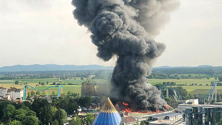 Amusement park on fire