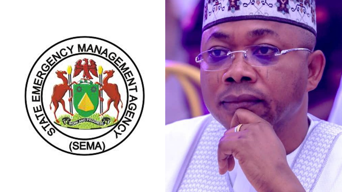 SEMA logo and Governor Ahmed Ododo