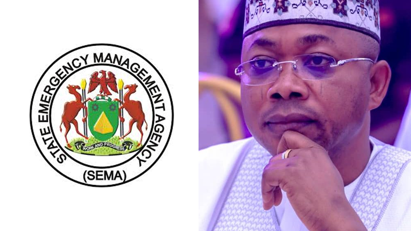 SEMA logo and Governor Ahmed Ododo