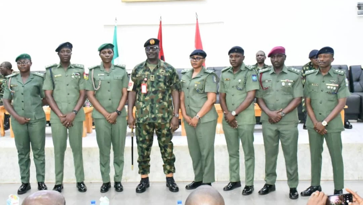Maj.-Gen. Folusho Oyinlola and 7 newly promoted officers